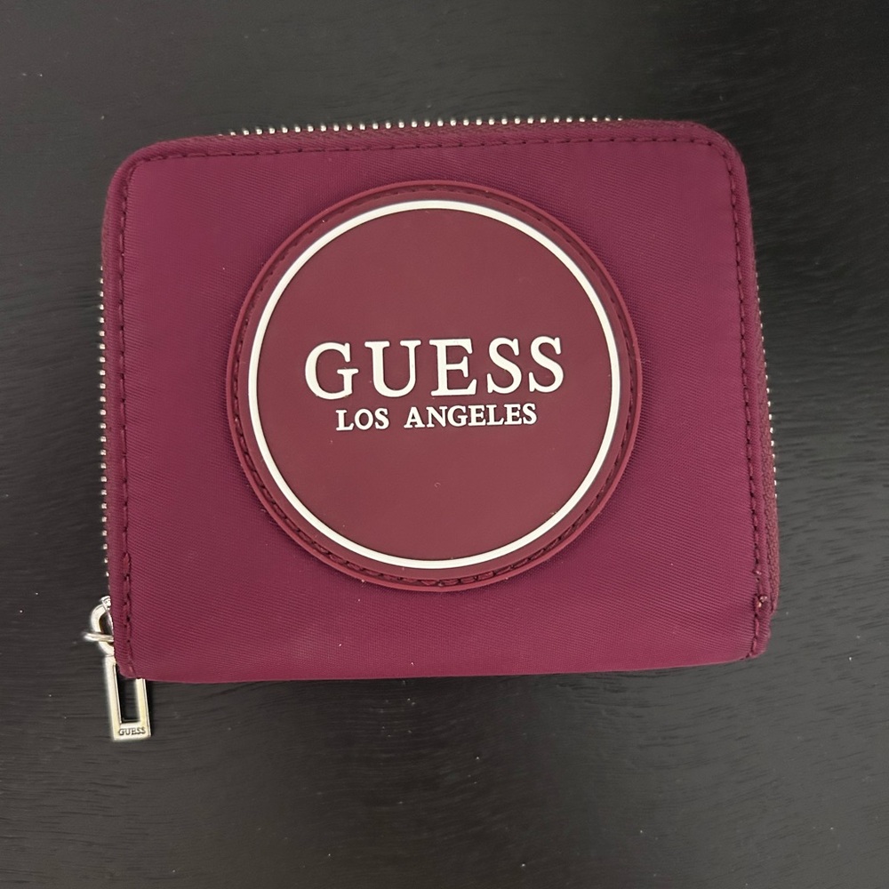 Guess Maroon Zip Wallet